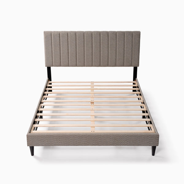 Dove Tufted Upholstered Platform Bed