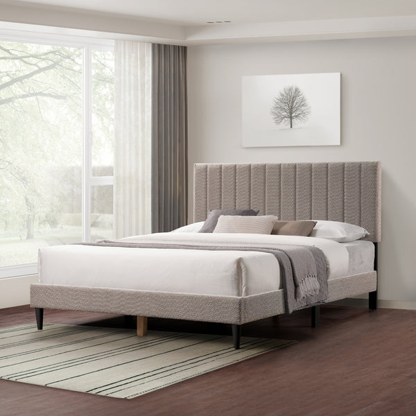 Dove Tufted Upholstered Platform Bed